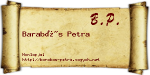 Barabás Petra névjegykártya