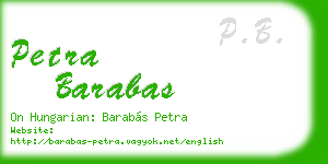 petra barabas business card